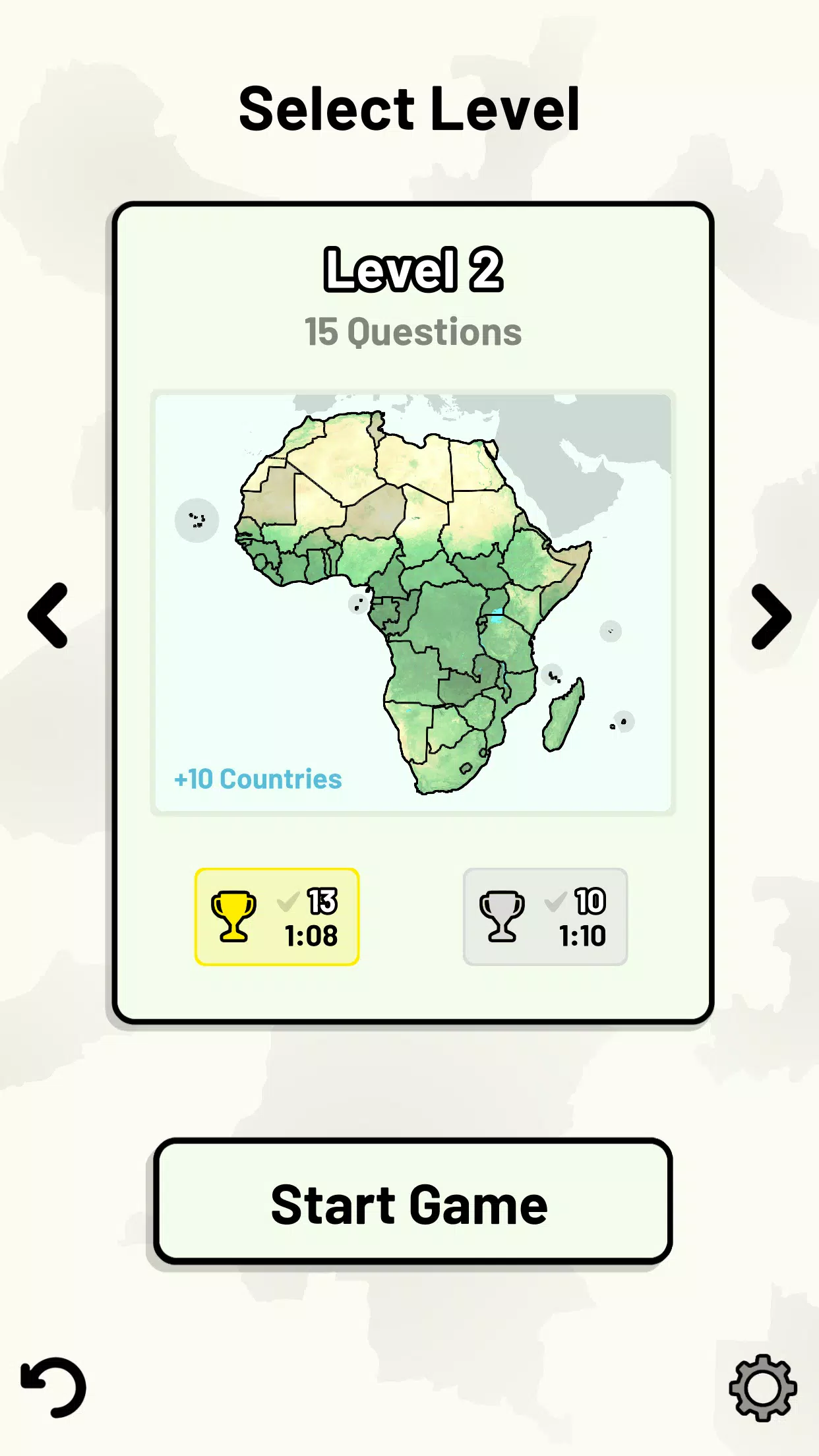 Countries of Africa Quiz Screenshots
