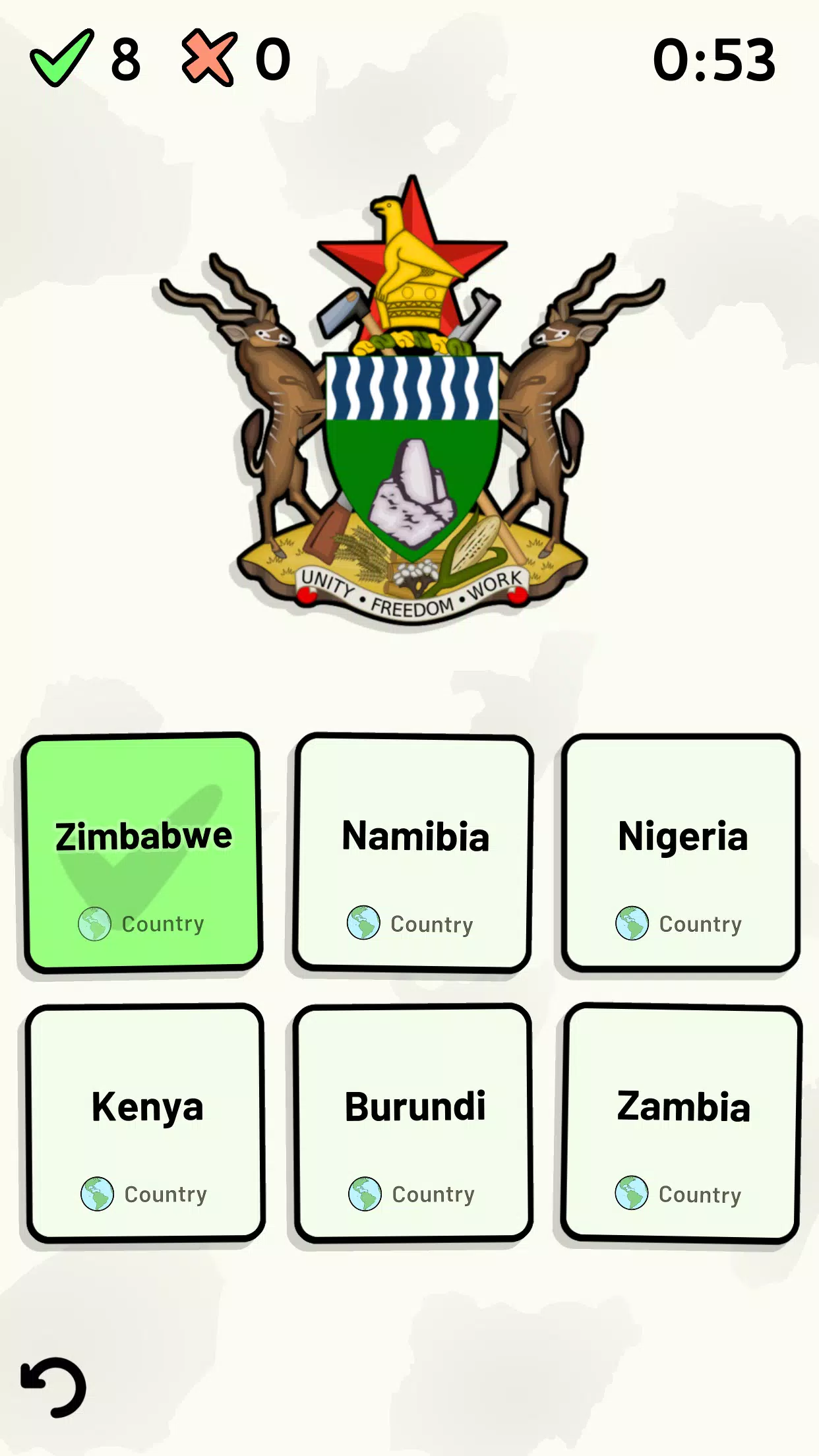 Countries of Africa Quiz Screenshots