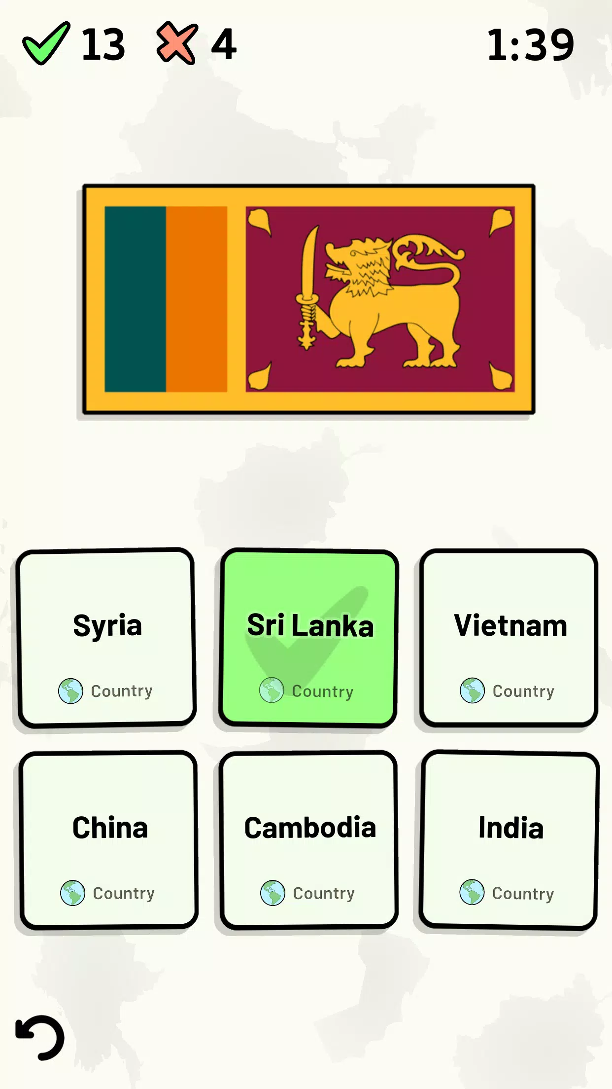 Countries of Asia Quiz Screenshots
