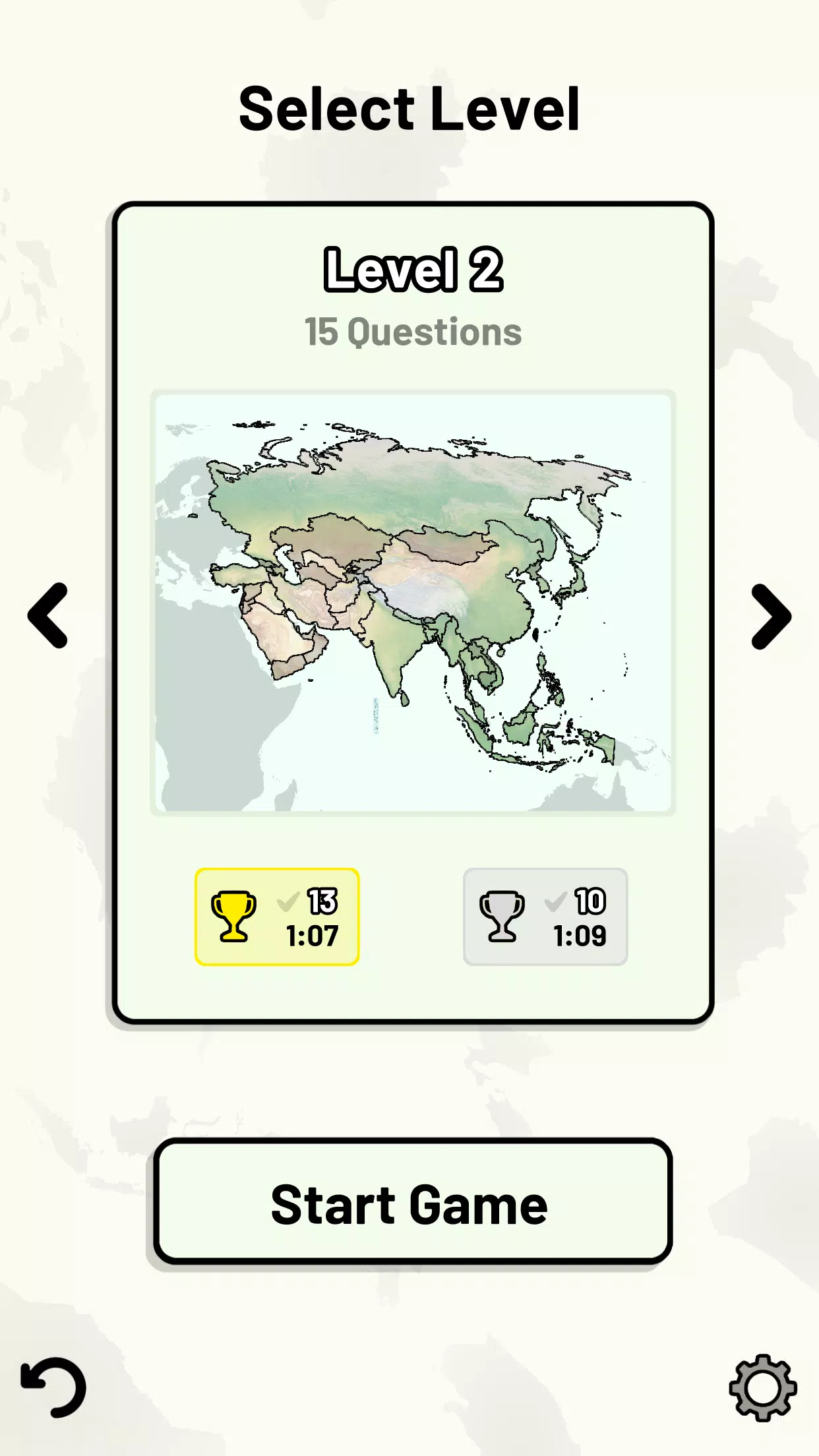 Countries of Asia Quiz Screenshots
