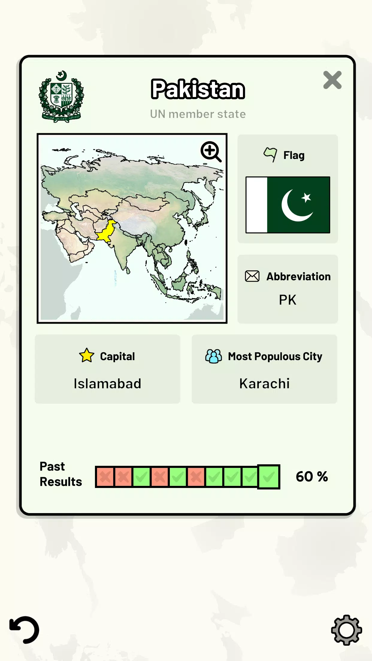 Countries of Asia Quiz Screenshots