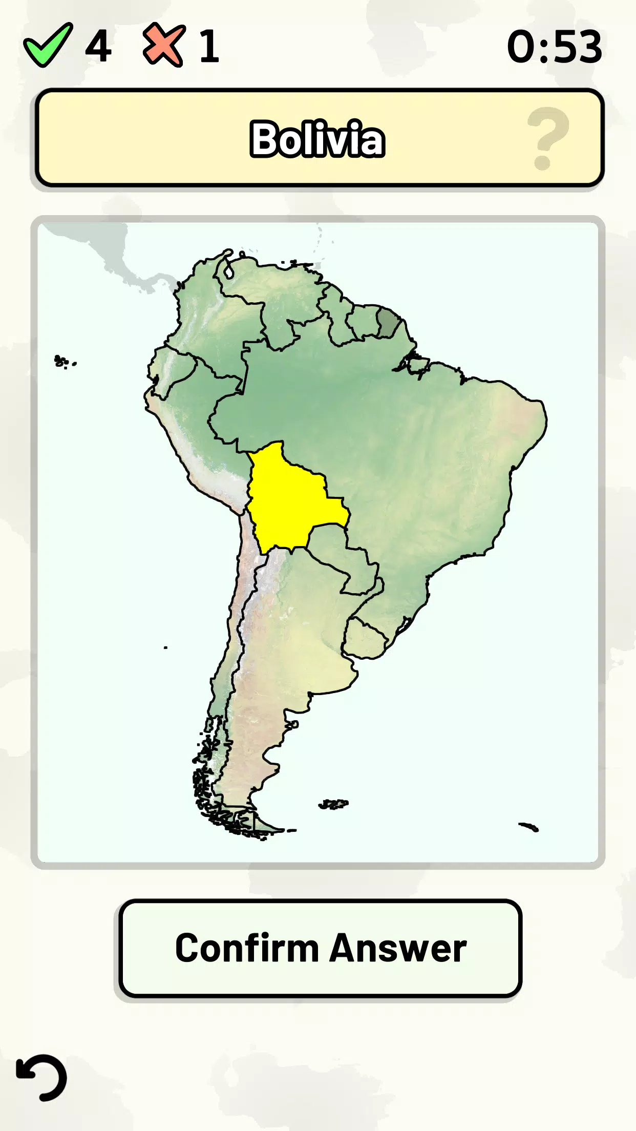 South American Countries Quiz Screenshots
