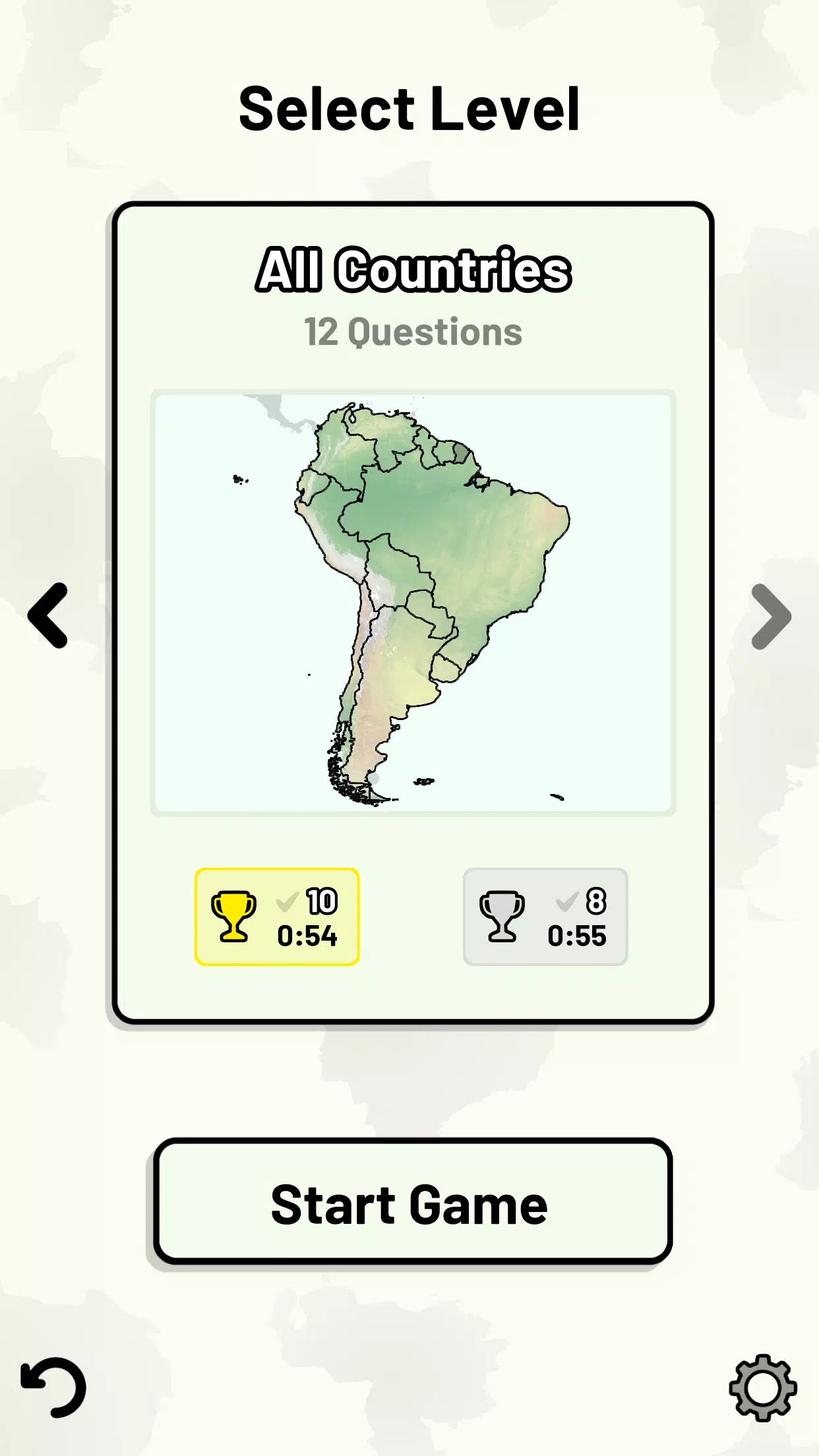 South American Countries Quiz Screenshots