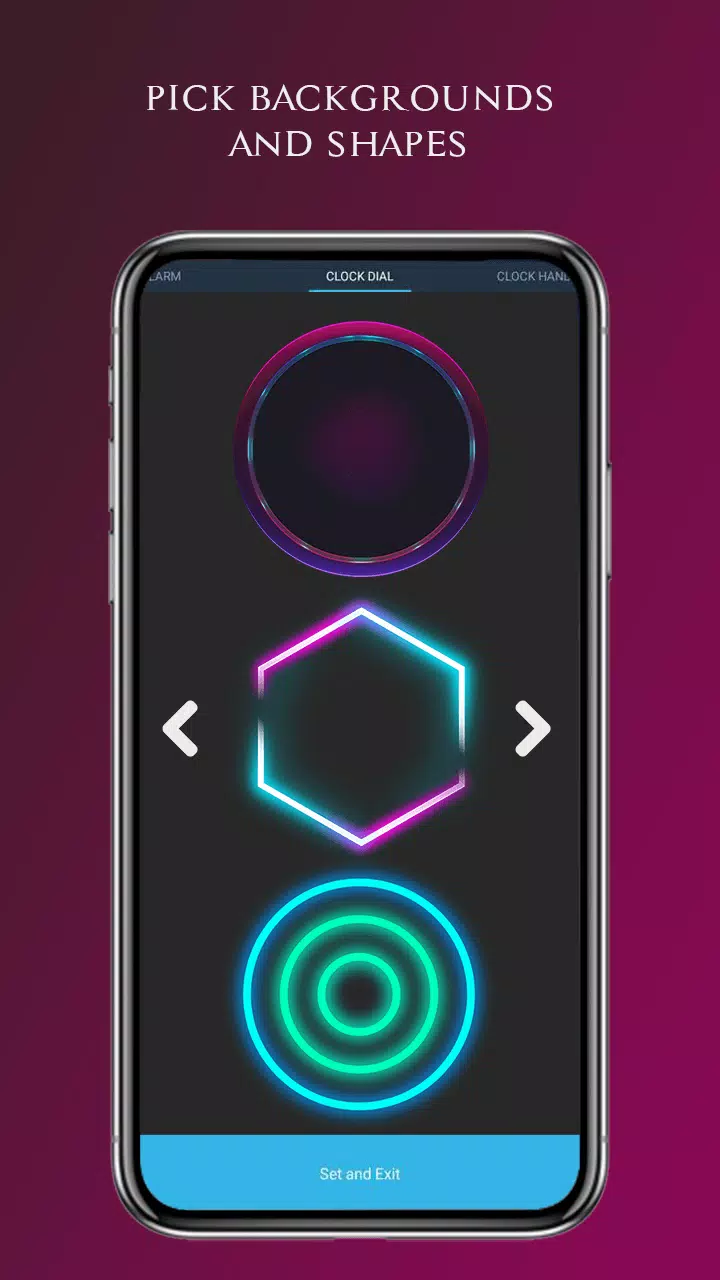 Neon Glow Analog Clock Widget Screenshots