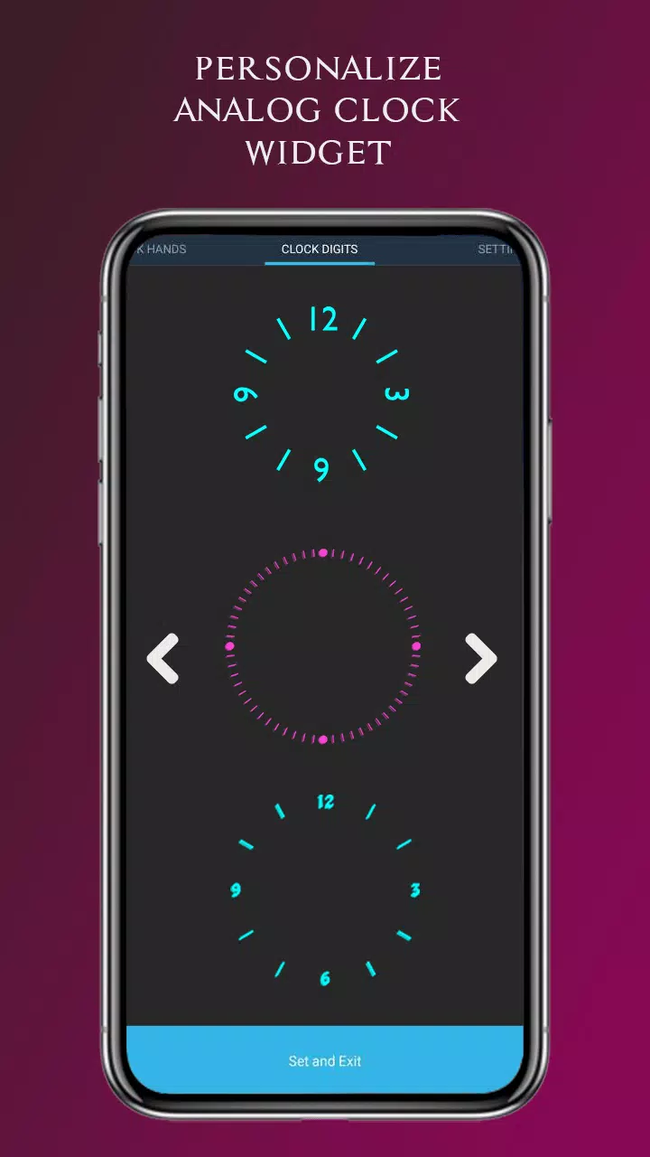 Neon Glow Analog Clock Widget Screenshots