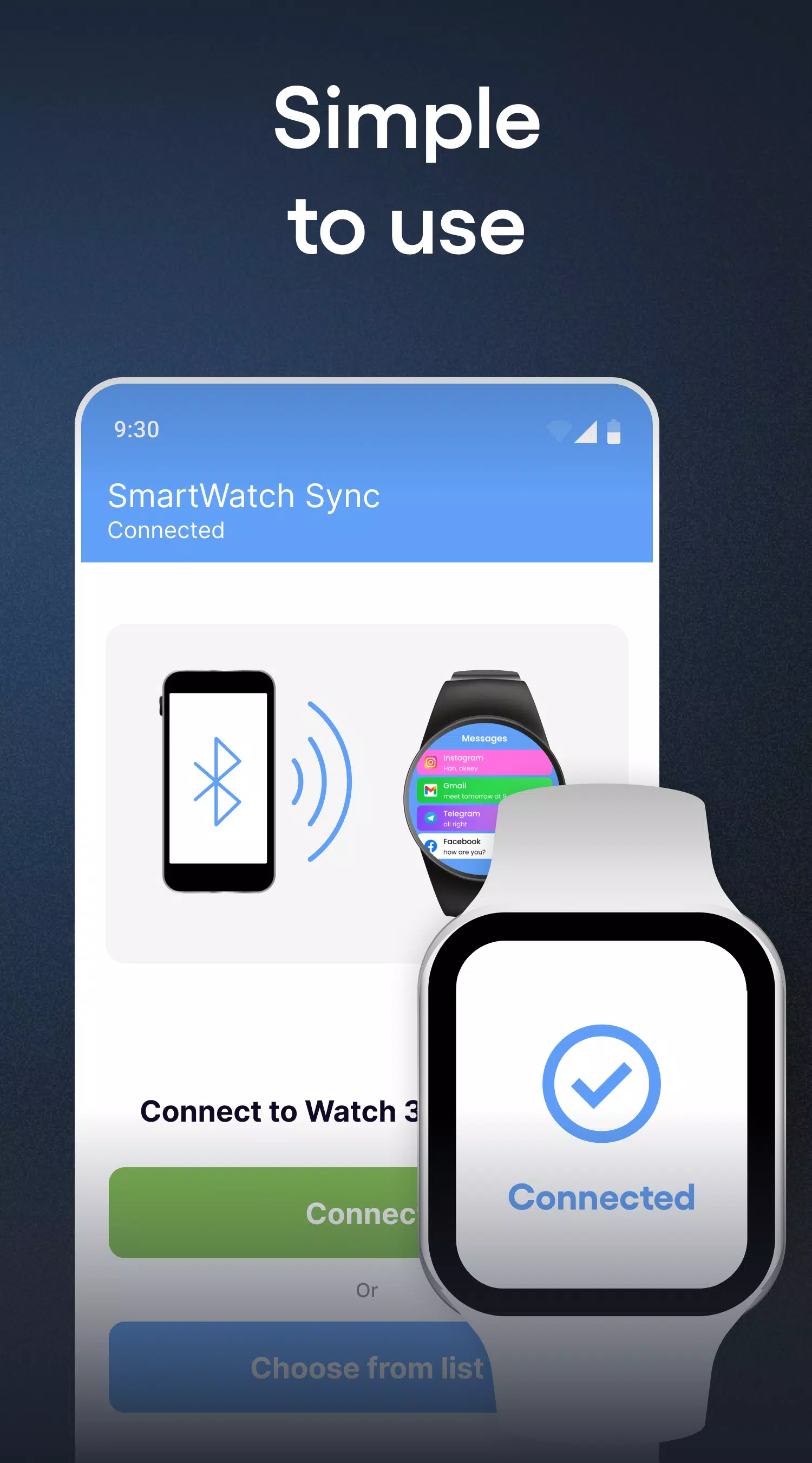SmartWatch & BT Sync Watch App Screenshots