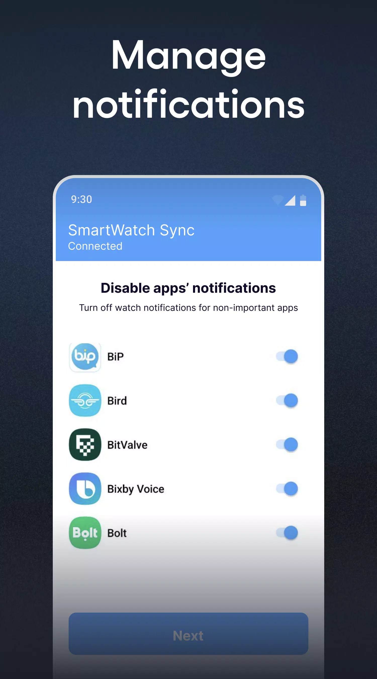 SmartWatch & BT Sync Watch App Screenshots