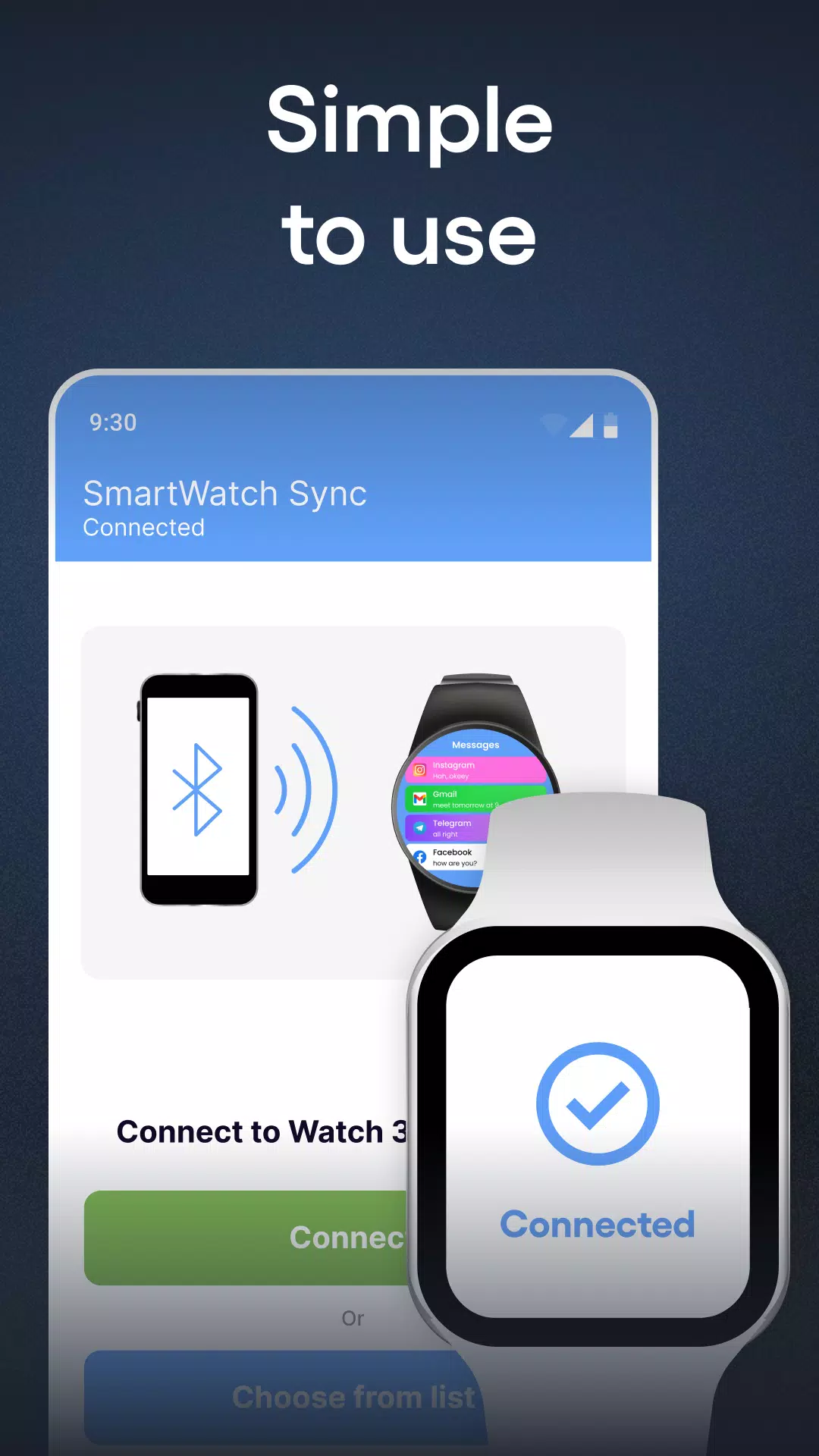 SmartWatch & BT Sync Watch App Screenshots