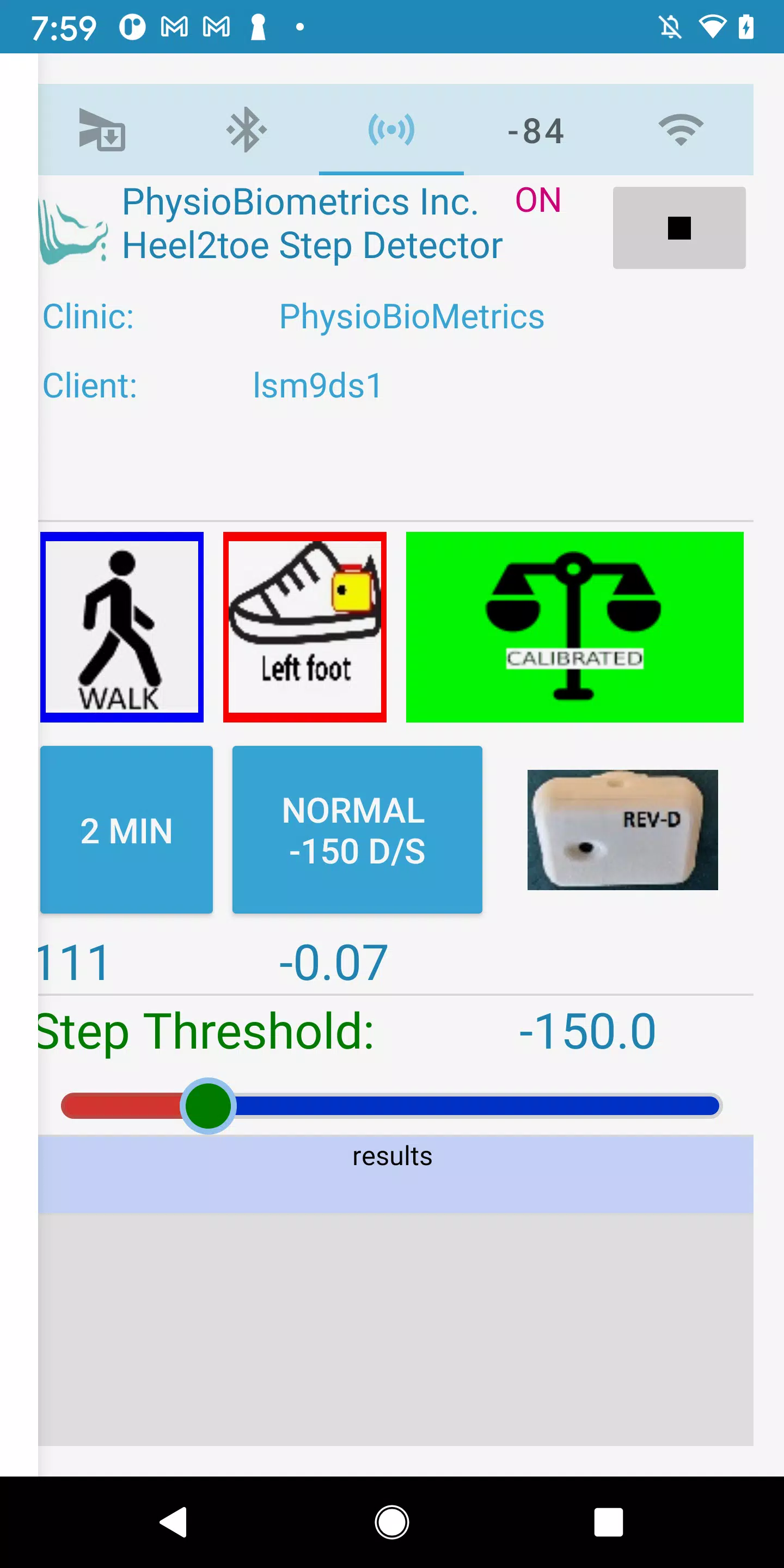 Heel2Toe Step Analyzer Screenshots
