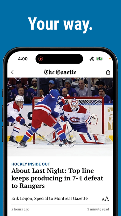 Captures d'écran de Montreal Gazette