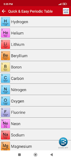 Easy Periodic Table Screenshots