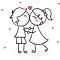 Love Couple Sketch Stickers