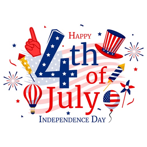 4th July USA Stickers 4th July USA Stickers