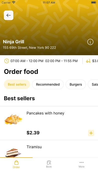 Tangkapan layar My Restaurant Client App