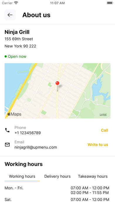 Tangkapan layar My Restaurant Client App