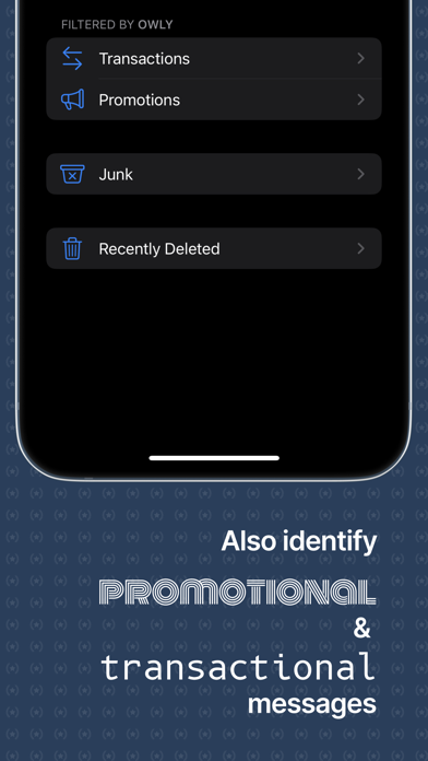 Tangkapan layar Owly - SMS Spam Blocker