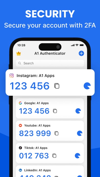 A1 Authenticator App: 2FA, MFA Screenshots