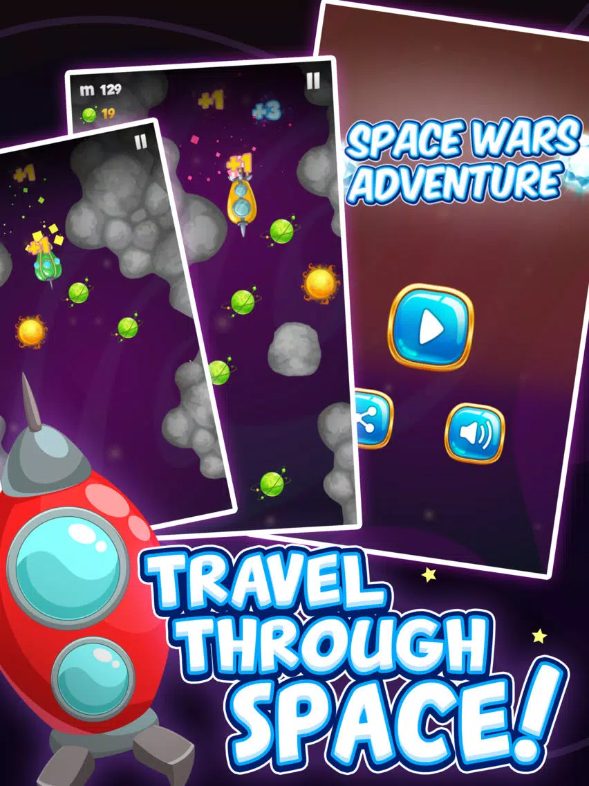 Space Wars Adventure - Collect Stars Avoid Monster iPad  Screenshots