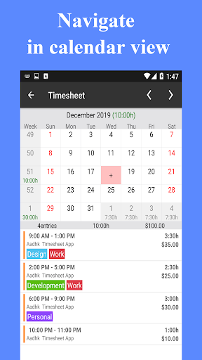 Timesheet - Work Hours Tracker Screenshots