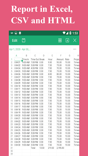 Timesheet - Work Hours Tracker Screenshots