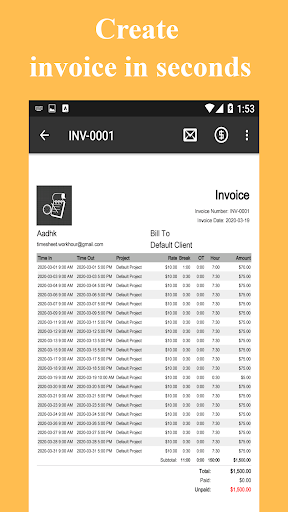 Timesheet - Work Hours Tracker Screenshots