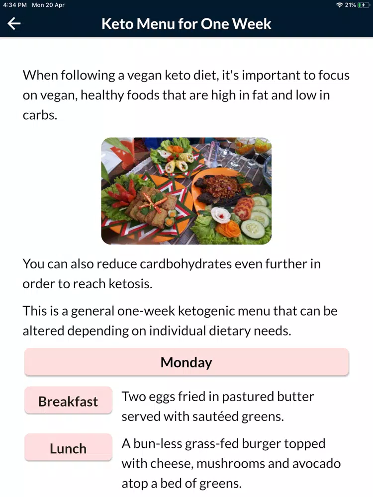 Keto Diet Plan For Weight Loss iPad Screenshots