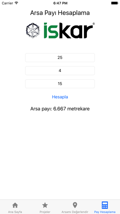 İskar Yapı - Arsa Payı Hesaplama Screenshots