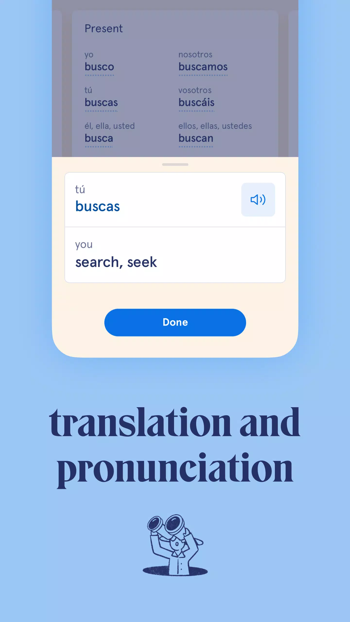 Visual Verbs: Spanish Verb App Screenshots