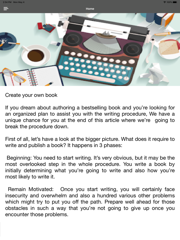 Write a Book: New Writer Guide iPad Screenshots