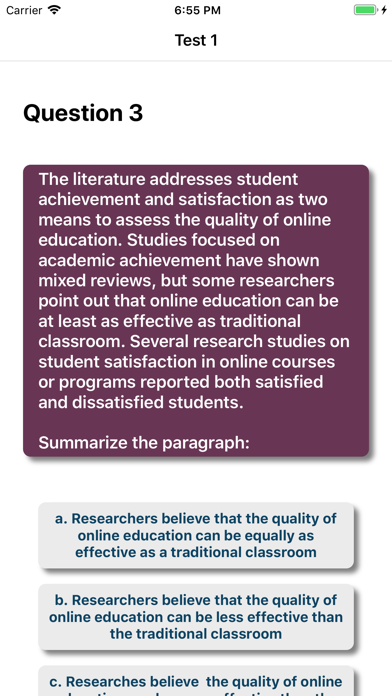 Verbal Reasoning Practice Screenshots