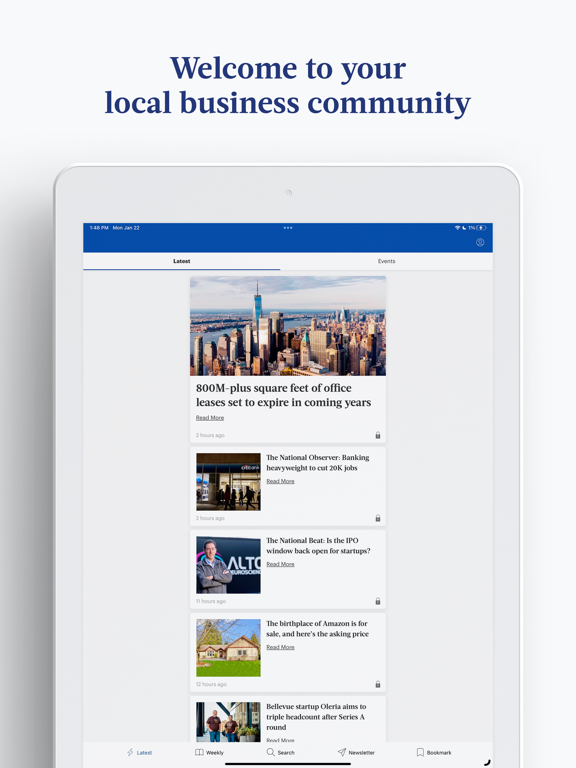 Washington Business Journal iPad Screenshots