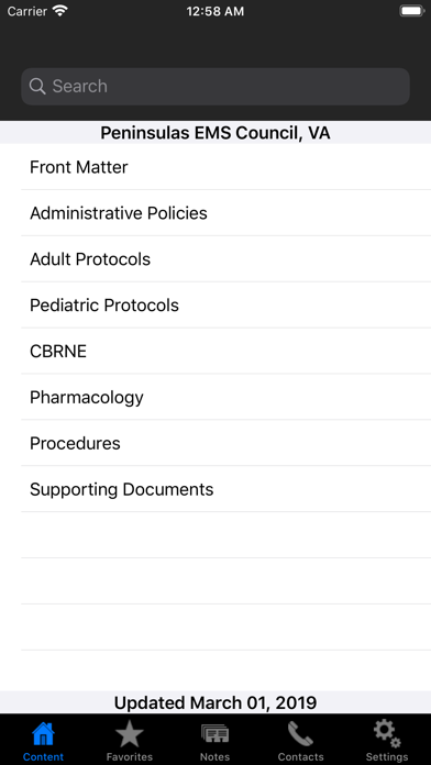 PEMS Patient Care Protocols Screenshots