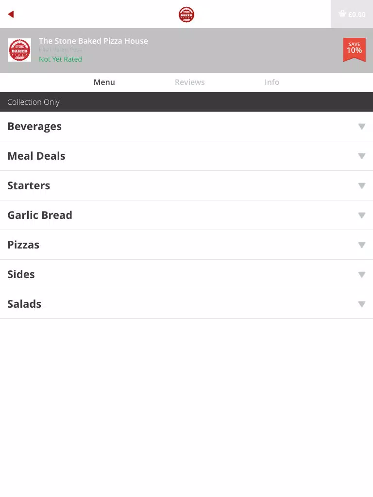 The Stone Baked Pizza House iPad Screenshots