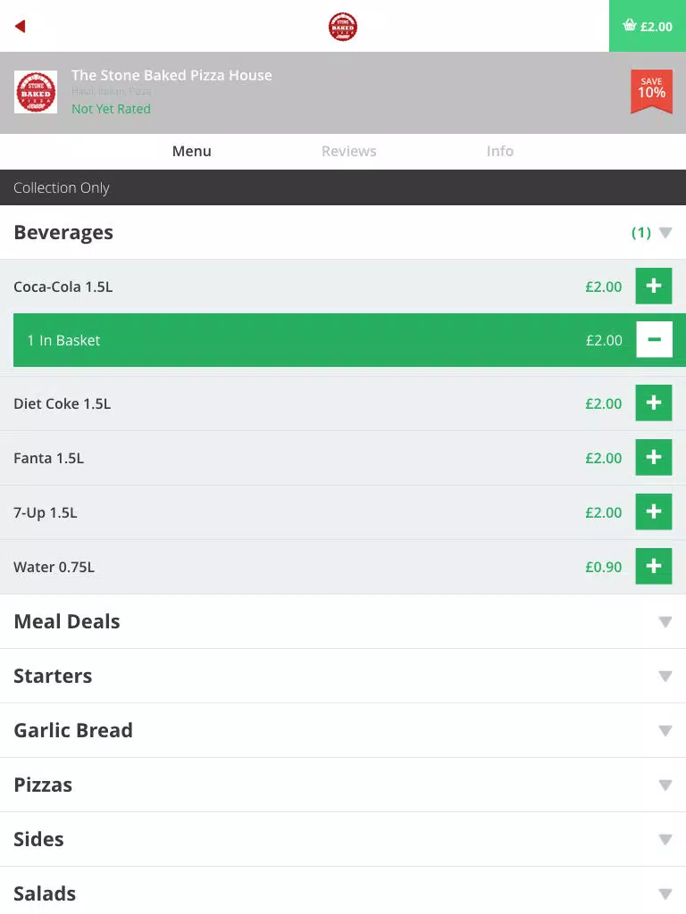 The Stone Baked Pizza House iPad Screenshots