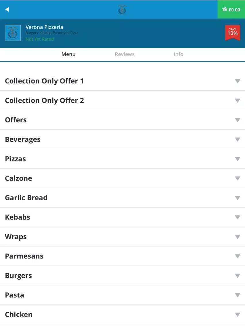 Verona Pizzeria iPad Screenshots