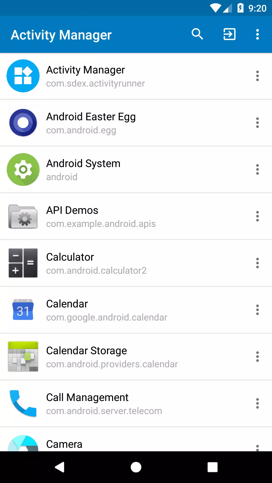 Tangkapan skrin Activity Manager