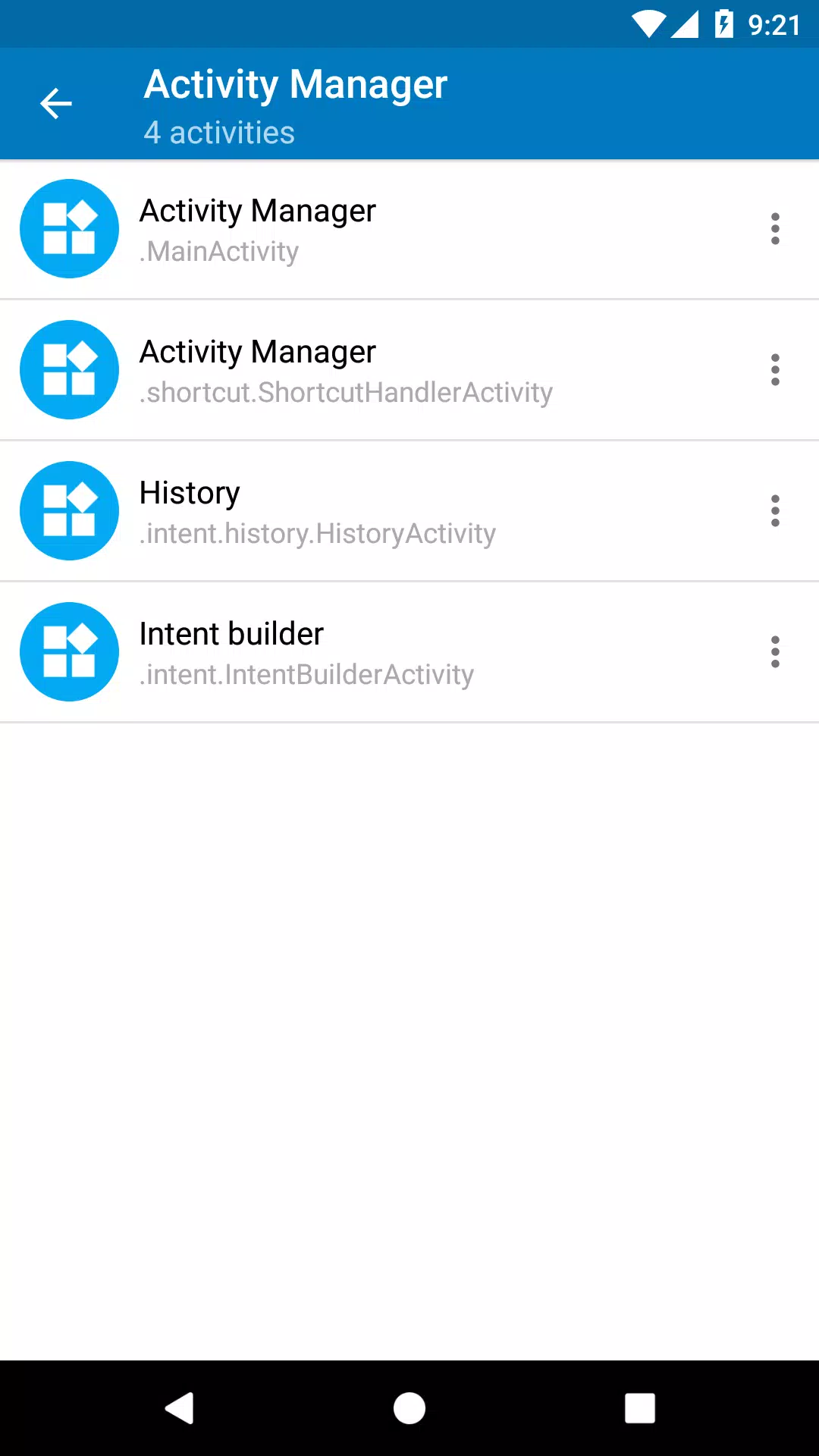 Tangkapan skrin Activity Manager