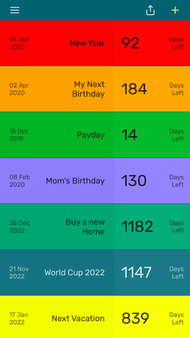 Countdown App - Day Counter Screenshots