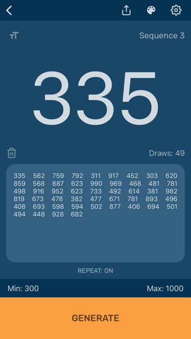 Random Number Generator App Screenshots