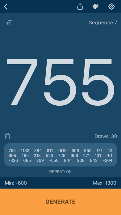 Random Number Generator App Screenshots
