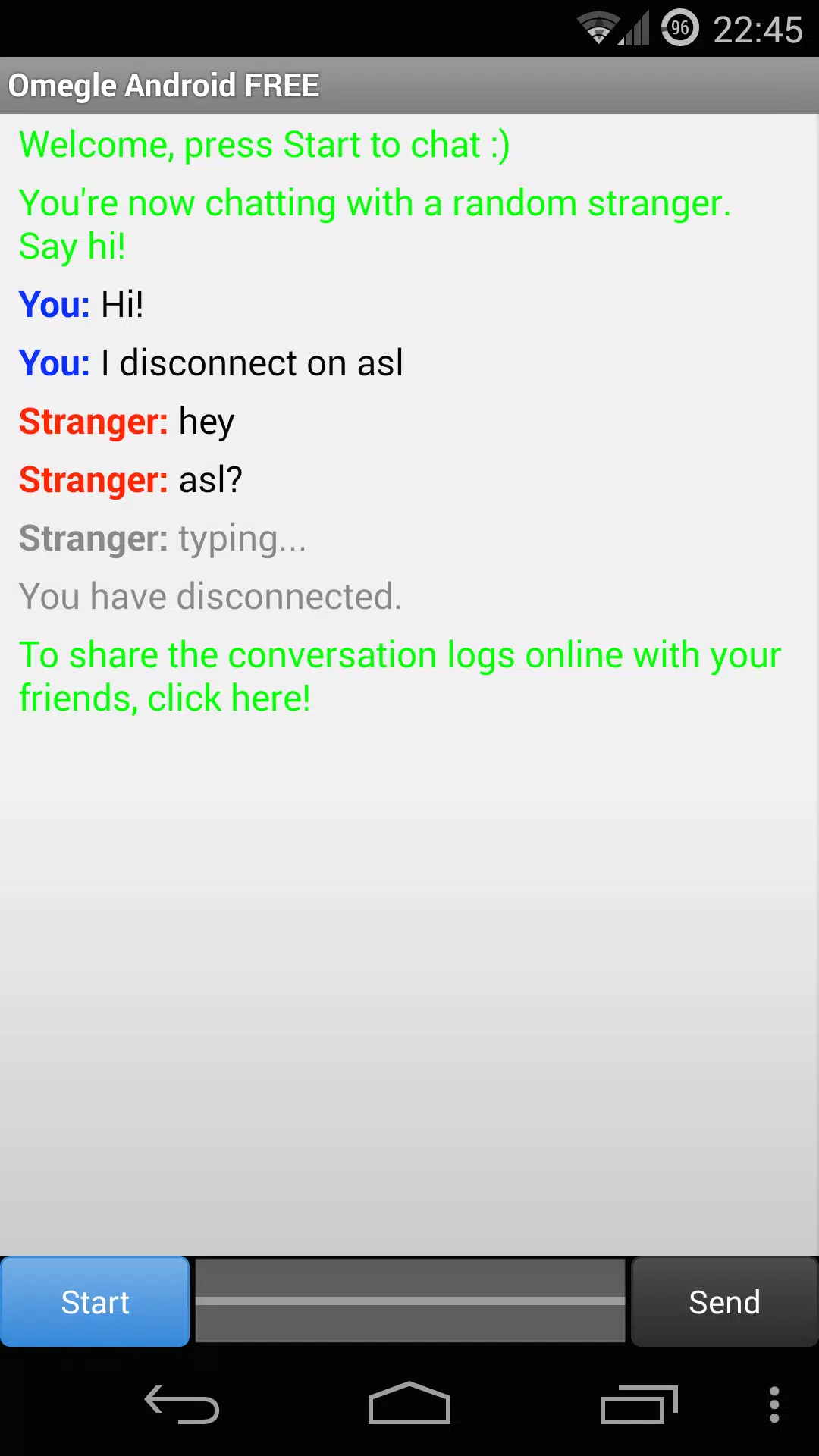 Omegle Android FREE Screenshots