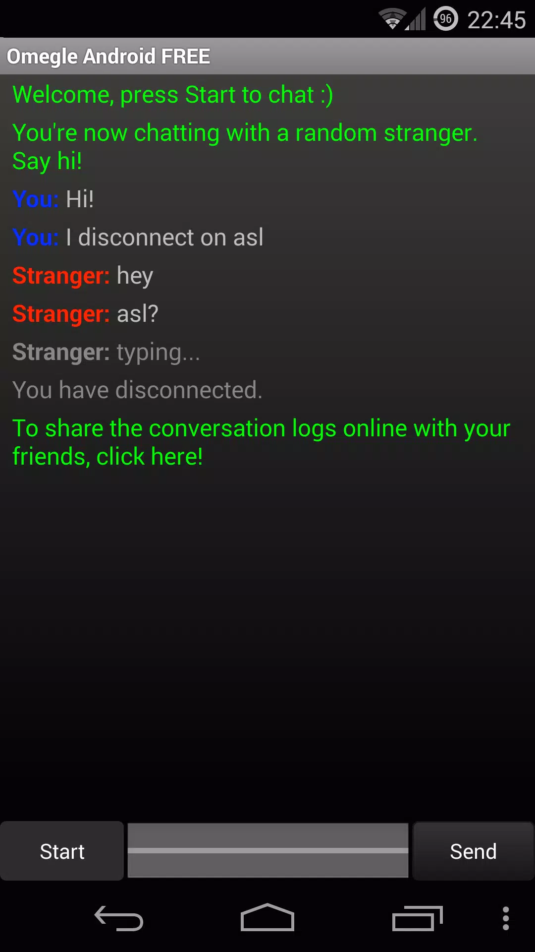 Omegle Android FREE Screenshots
