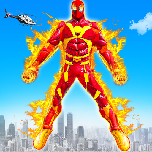 Flying Fire Hero Robot Game