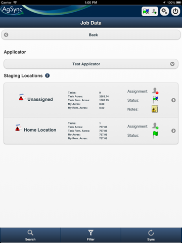 AgSync Operator iPad Screenshots