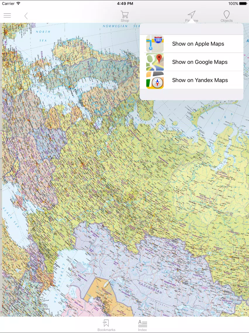 Russia and neighbouring countries. Road map iPad Screenshots