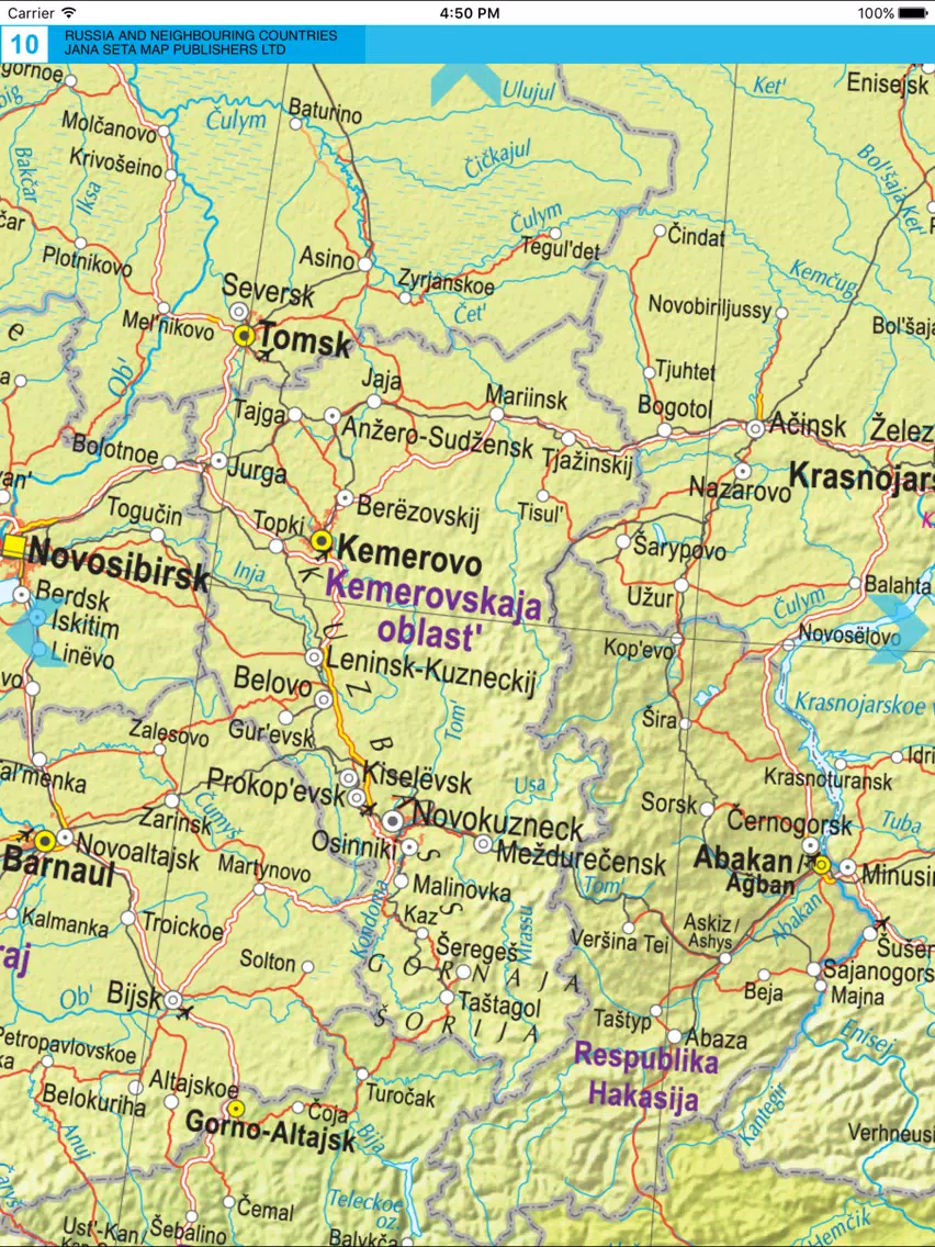 Russia and neighbouring countries. Road map iPad Screenshots