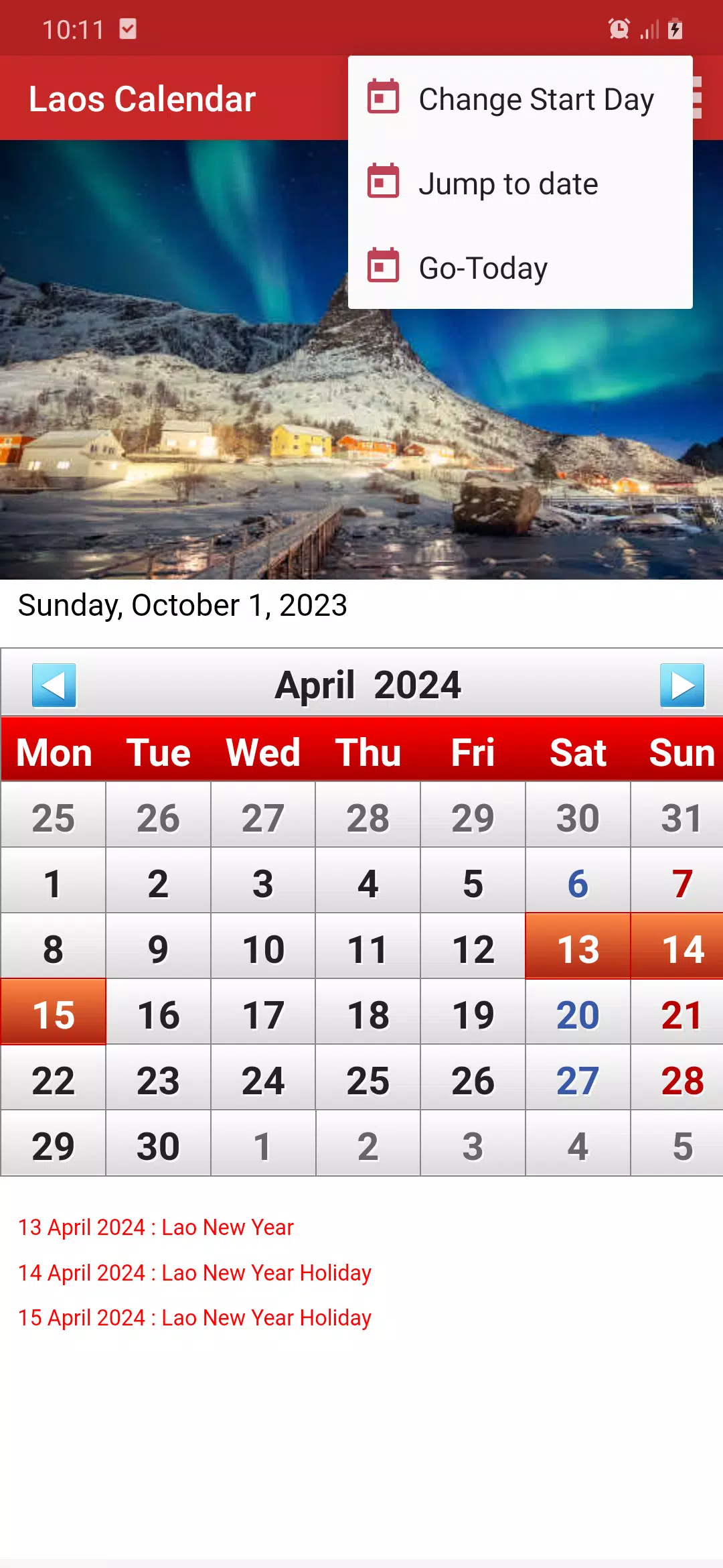 Laos Calendar 2025 स्क्रीनशॉट