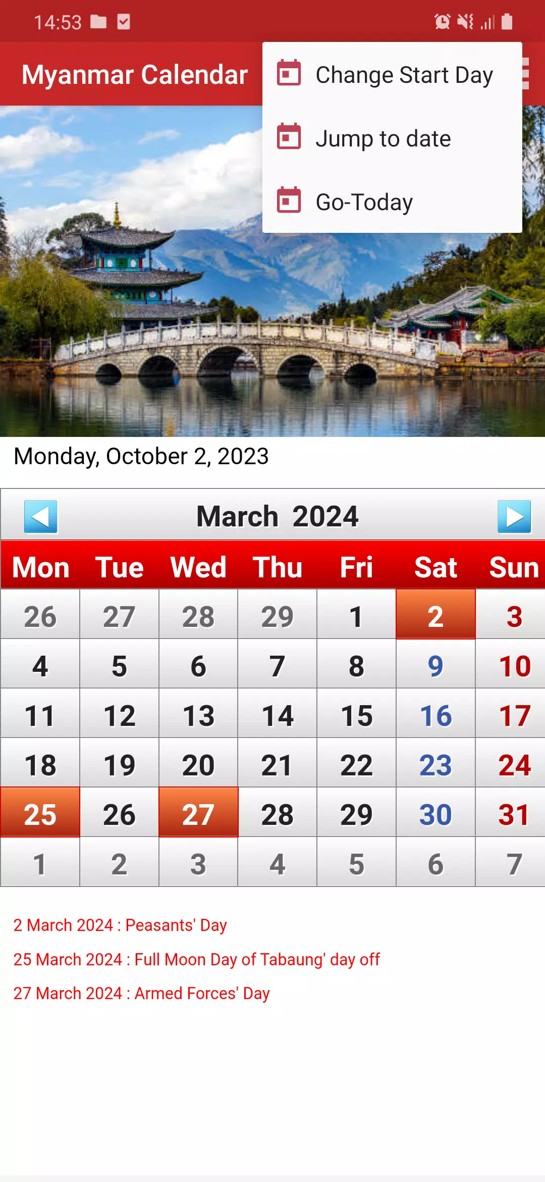 Myanmar Calendar 2025 Screenshots