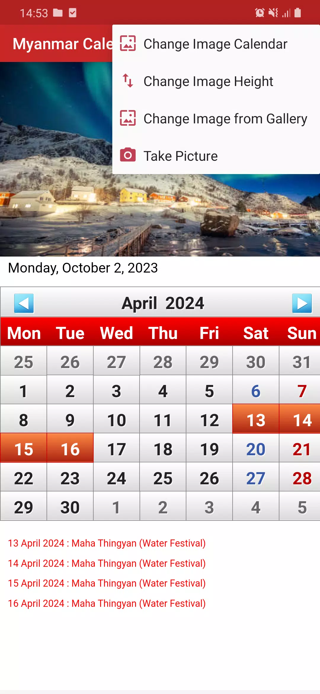 Myanmar Calendar 2025 Screenshots