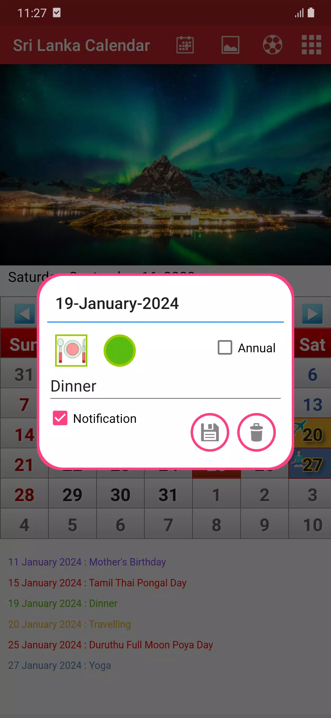 ภาพหน้าจอของ Sri Lanka Calendar 2025